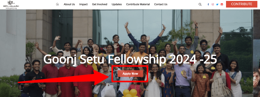 official website of Goonj Setu Fellowship